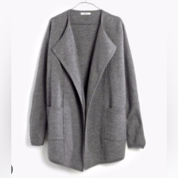 Madewell Cardigan Size Small Gray Oversized Sweater Wool Long Sleeve - Picture 1 of 12
